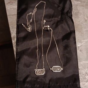 WishMiss Silver Drusy Necklace and Bracelet